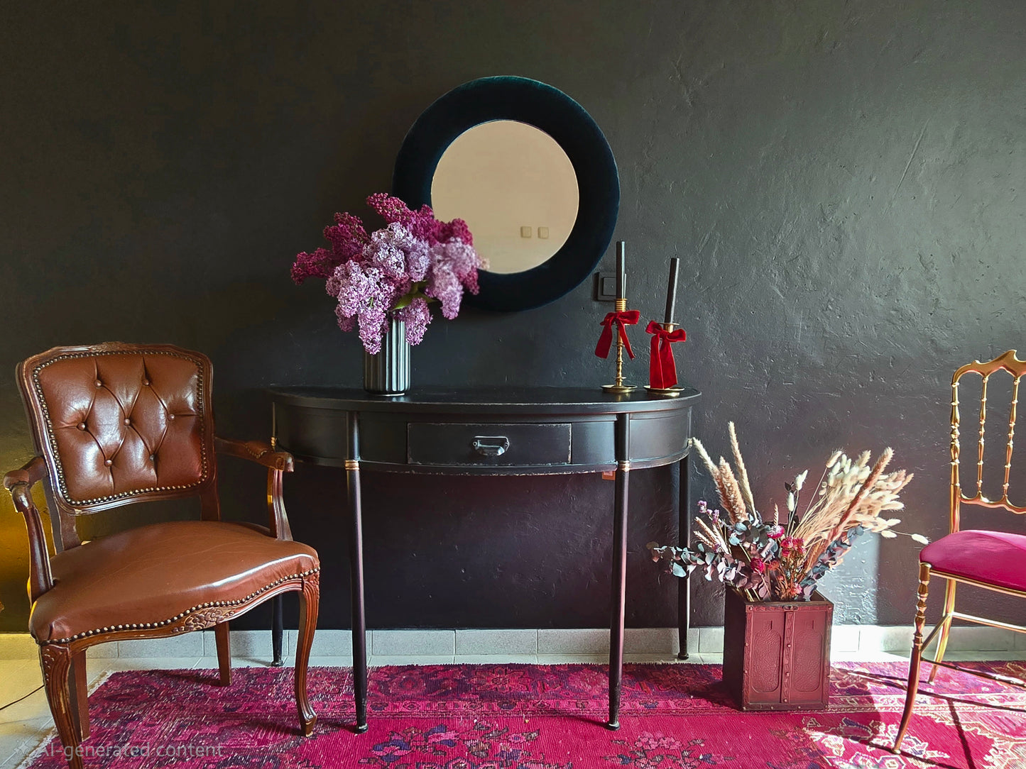 Olive Green Velvet Mirror