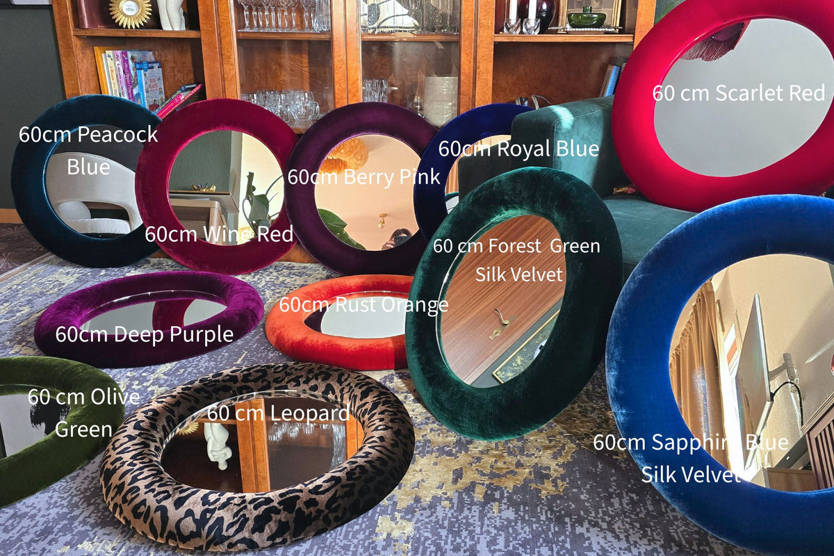 Silk Velvet Statement Mirror — 74 and 88 cm