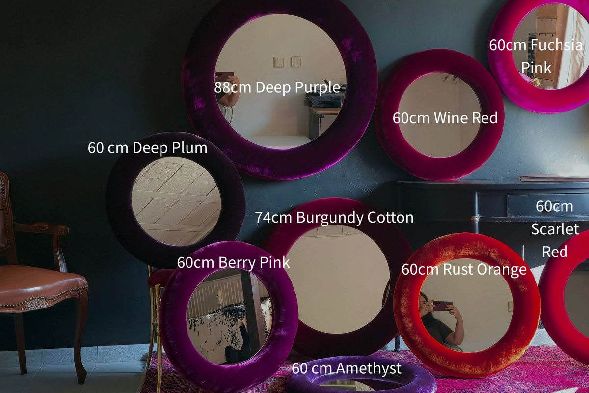 Silk Velvet Statement Mirror — 74 and 88 cm