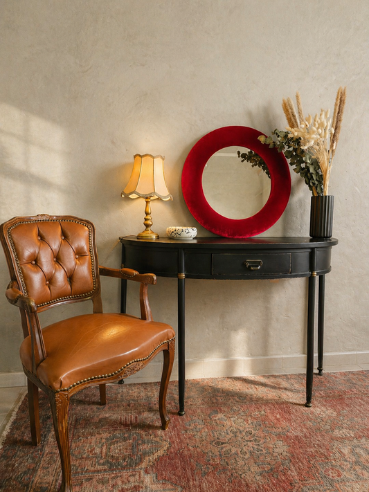 Scarlet Red Velvet Mirror