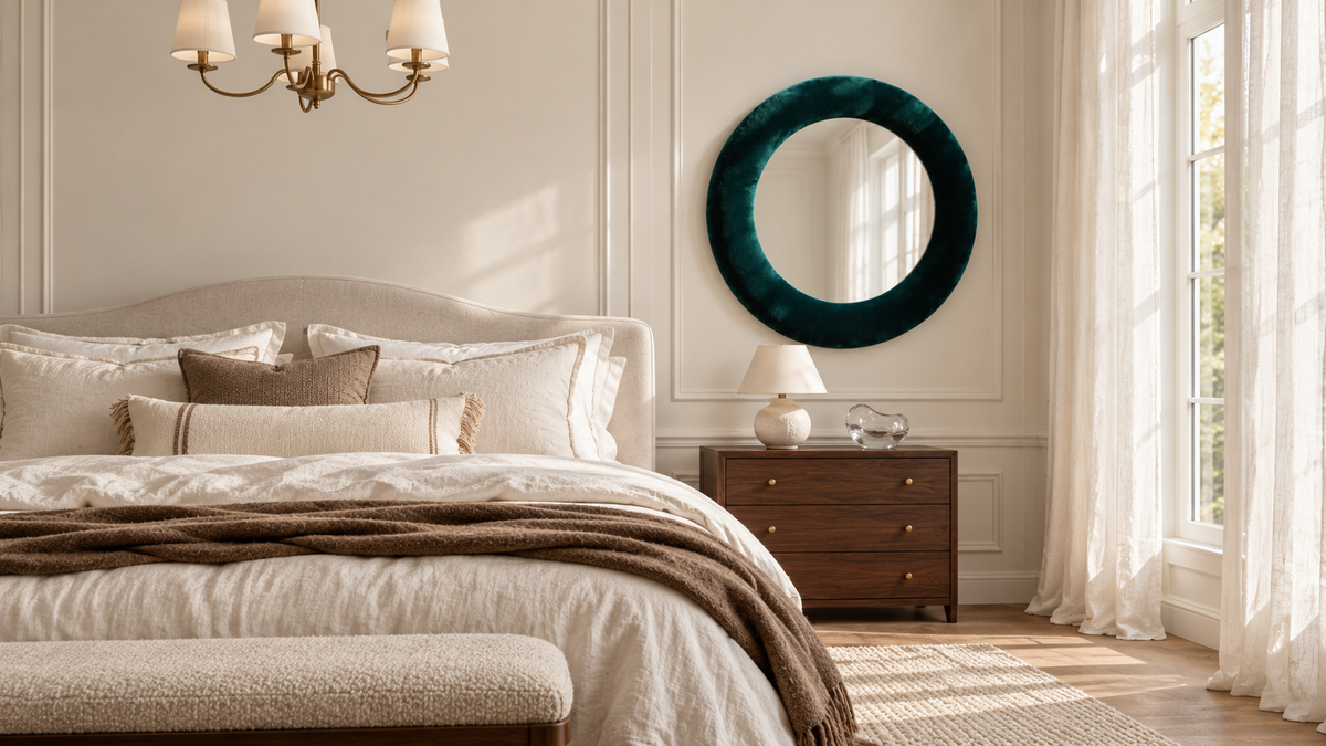 Premium European Cotton Velvet Mirror in 74 and 88cm