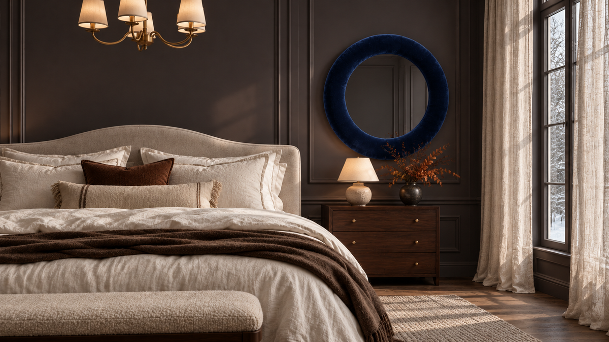 Premium European Cotton Velvet Mirror in 74 and 88cm