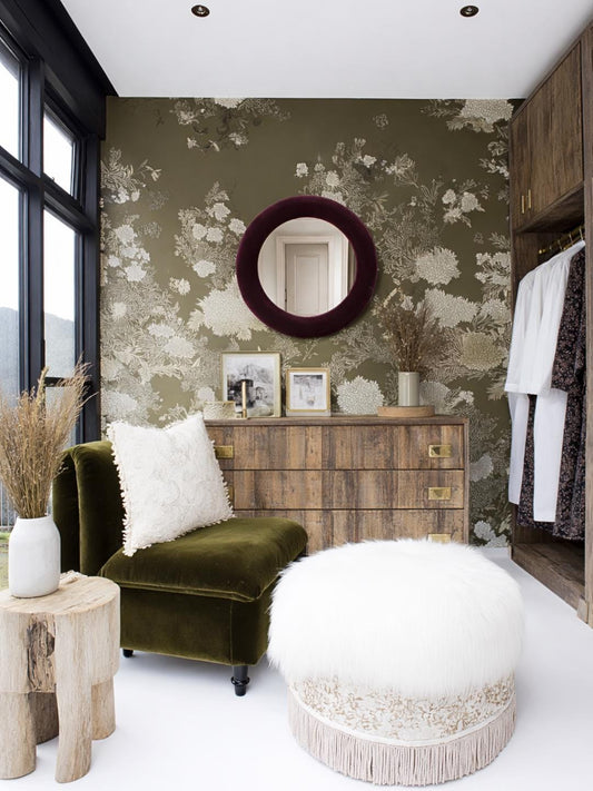 Deep Plum Velvet Wall Mirror, boudoir dressing room styling, upholstered frame, Sophisticated Decor, Moody Drama, Eggplant Jewel Mirror,