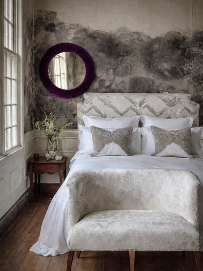 Deep Purple Velvet Mirror, Moody Boutique Decor, Magenta pink, vignette styling,  Dark decor, deep fuchsia, dramatic wall decor