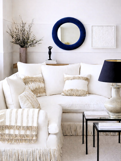 Sapphire Blue Velvet Mirror