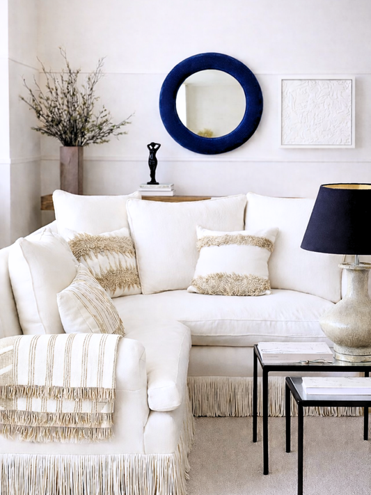 Sapphire Blue Velvet Mirror
