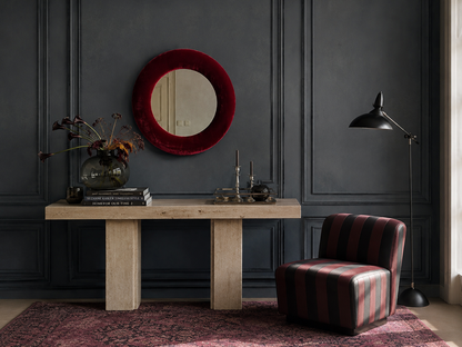 Wine Red Velvet Mirror