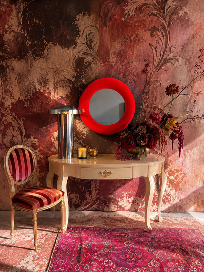 Scarlet Red Velvet Mirror