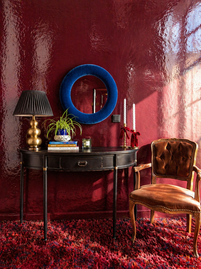 Sapphire Blue Velvet Mirror