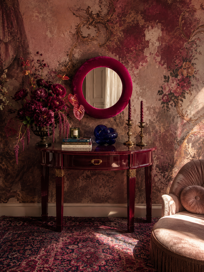 Wine Red Velvet Mirror