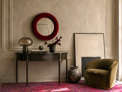 Wine Red Velvet Mirror