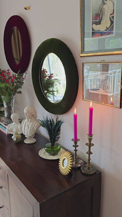 Olive Green Velvet Mirror