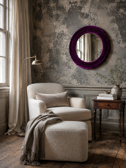 Deep Purple Velvet Mirror