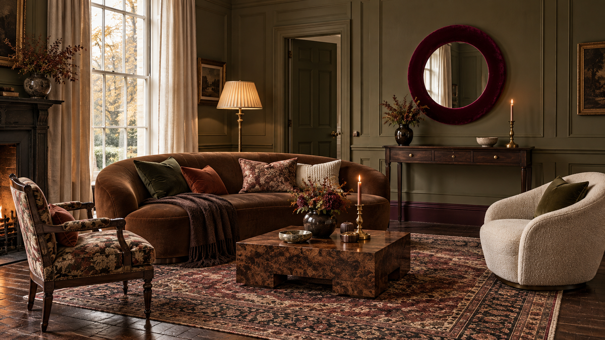 Silk Velvet Statement Mirror — 74 and 88 cm