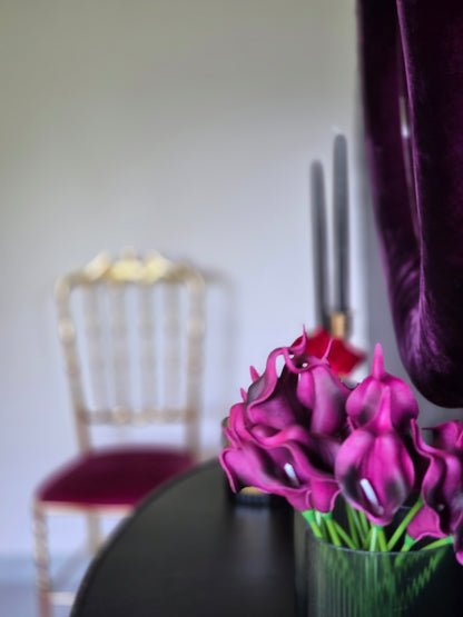 Deep Plum Aubergine Velvet Wall Mirror